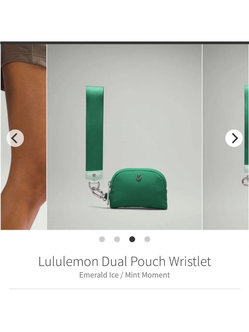 Lululemon Dual Pouch Wristlet Emerald Ice/ Mint Moment O/S W9FB8S